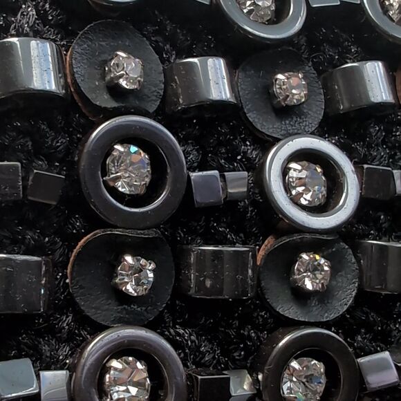 Authentic Anteprima Black and Silver Beaded Collar Necklace - Picture 5 of 10